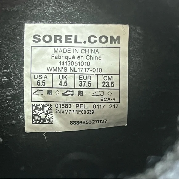 Sorel Waterproof Winter Boots Women’s 6.5 / EU 37.5 Black Snow Boots - Picture 6 of 7
